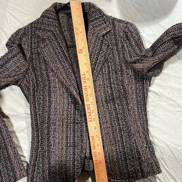 Ladies blazer purplish black brown knit-S - Picture 4 of 9